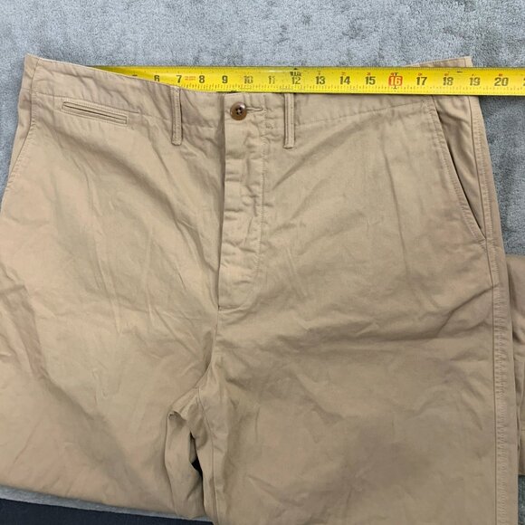RE/DONE 90s High-Rise Trousers Womens 32 Button Fly Twill Chino Washed Khaki - Picture 7 of 13